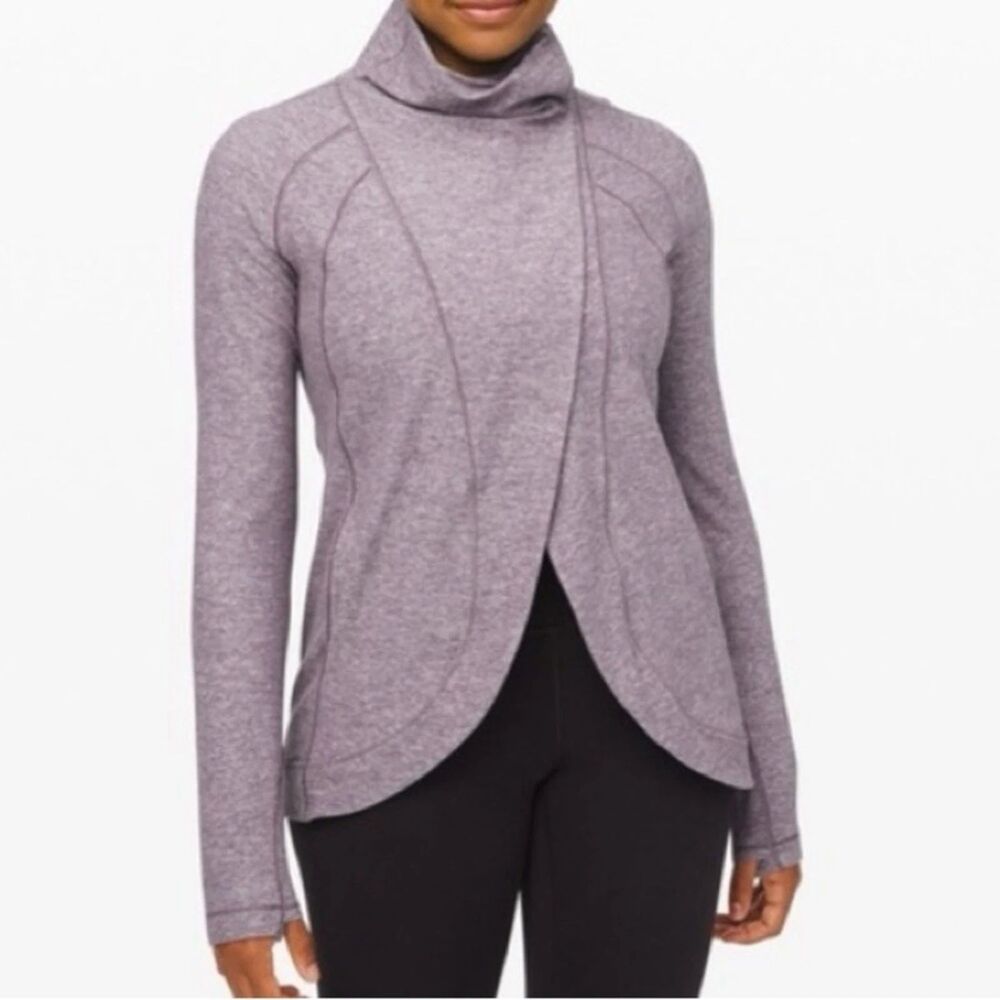 Lululemon Purple Rulu Rally Wrap Jacket High-neck Athleisure Wrap Top Size 6